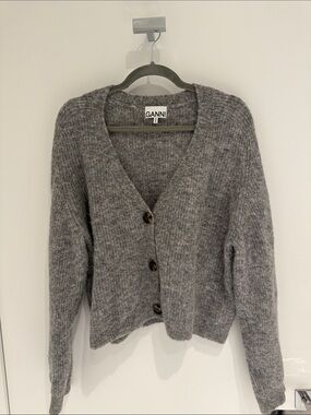 GANNI Soft Wool Knot Cardigan